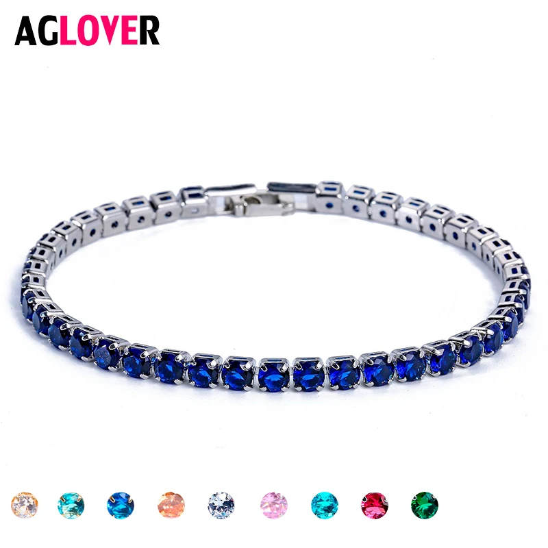 Браслет цепочка AGLOVER с фианитами для мужчин и женщин Ювелирное Украшение