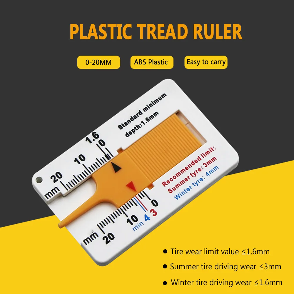 

0-20 Mm Tire Tread Depth Gauge Caliper Instrument Measuring Wheel Size