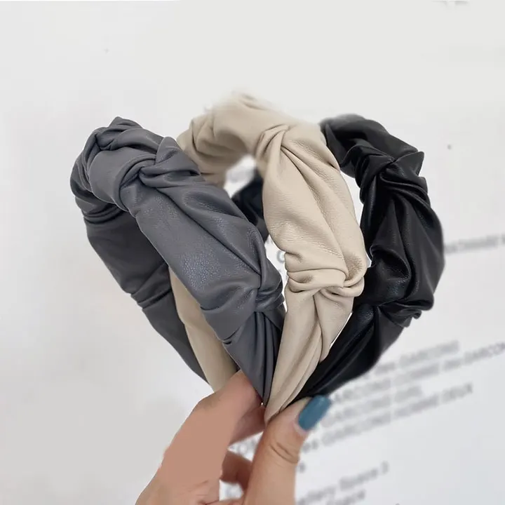 В винтажном стиле Однотонные широкий обруч дамские туфли из PU искусственной кожи