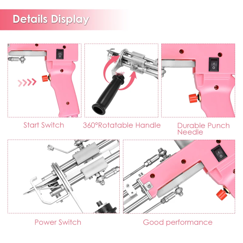 Электрический пистолет для пробивки ковров 2 в 1 аппарат с разрезами и петлями