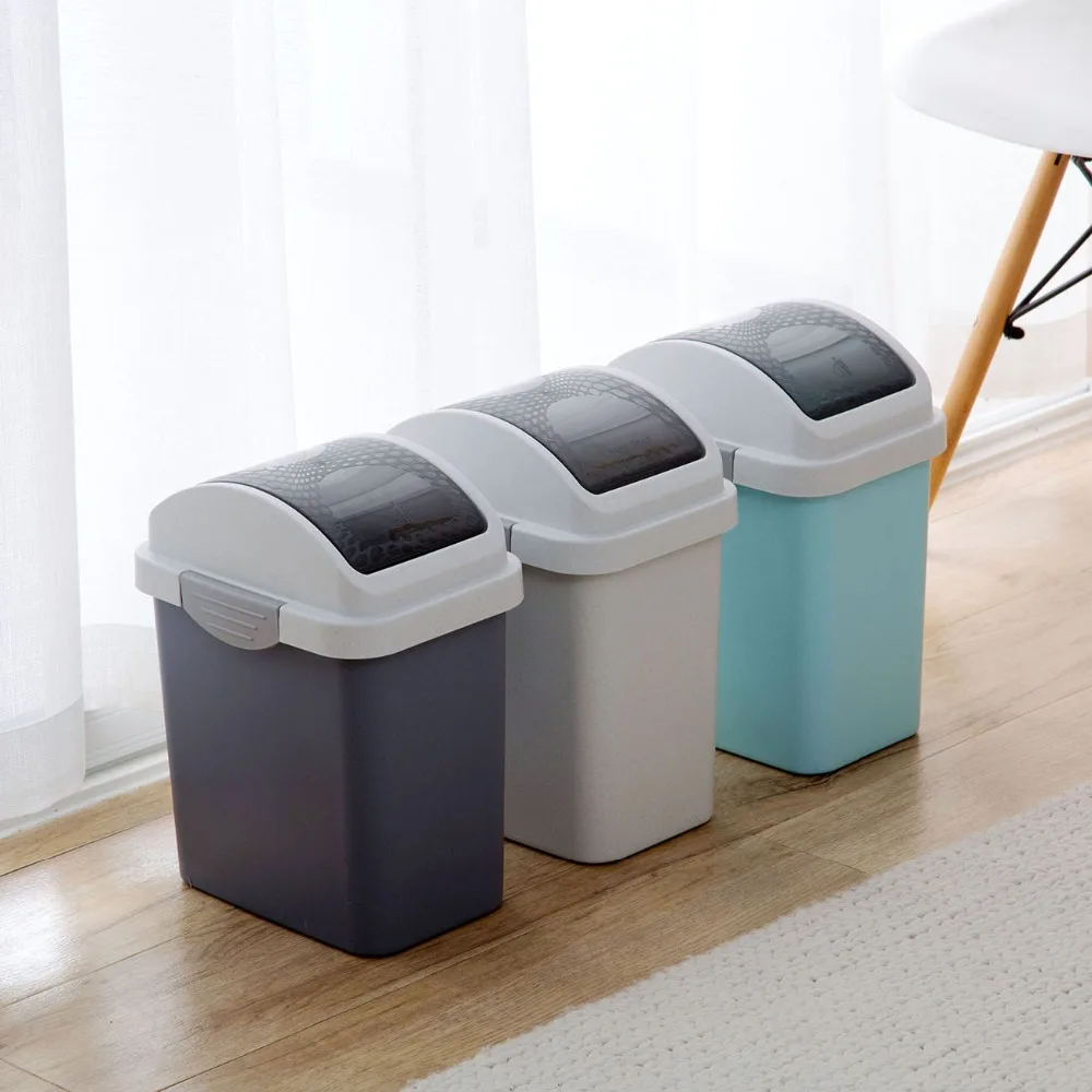 

Large Small Trash Can Bin Rolling Cover Type Paper Home Storage Bins 3-Color