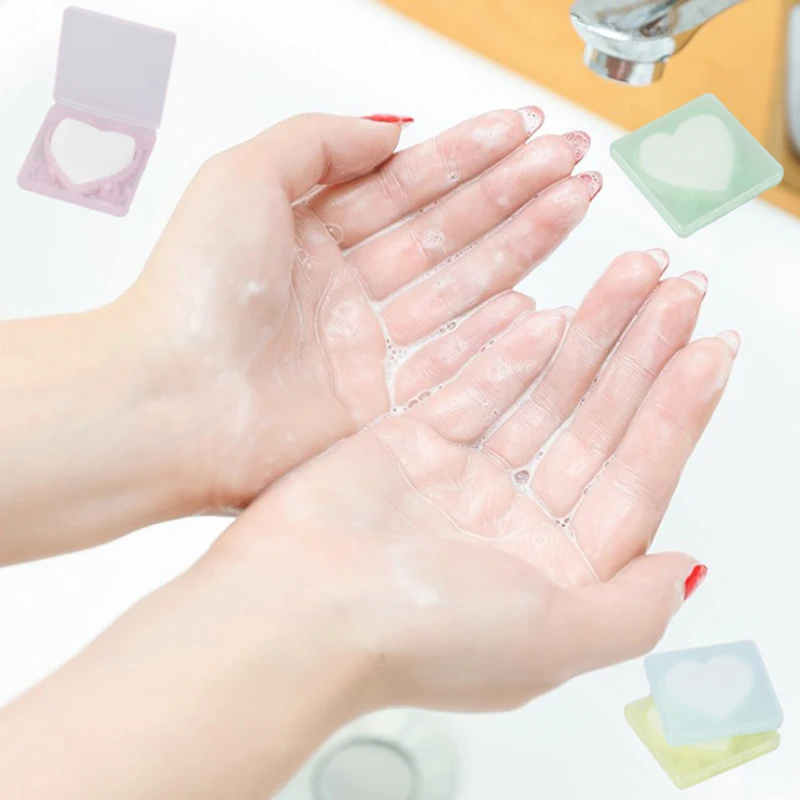 

20Sheets/box Portable Mini Hand Washing Soap Paper Travel Soap Paper Washing Hand Bath Clean Disposable Soap Paper Color Random