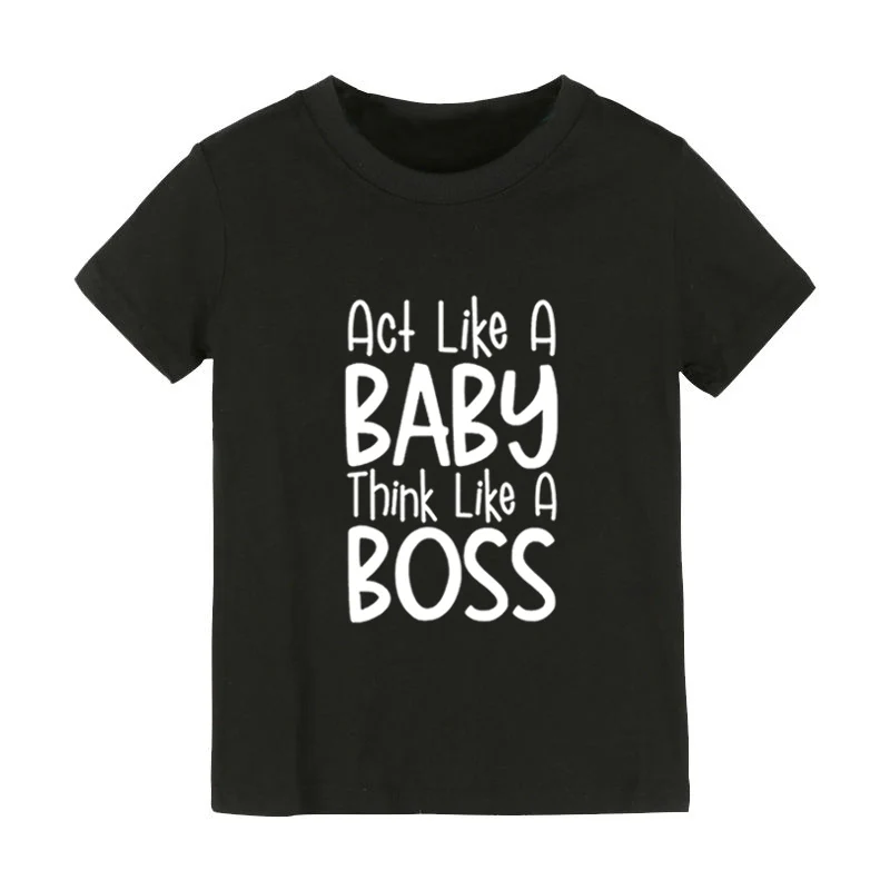 Футболка для мальчиков и девочек с принтом Босс|Тройники| |