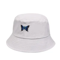 hat woman butterfly women fashion butterfly leaf ship embroidery bucket hat kid bucket cap embroidered czapka dla dziewczynki a
