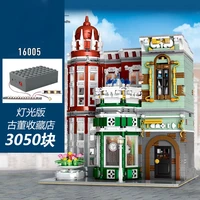 City Creator Expert Street View House Architecture Antique Collection Shop Led Light Building Blocks 10185 Toy Christmas Gifts