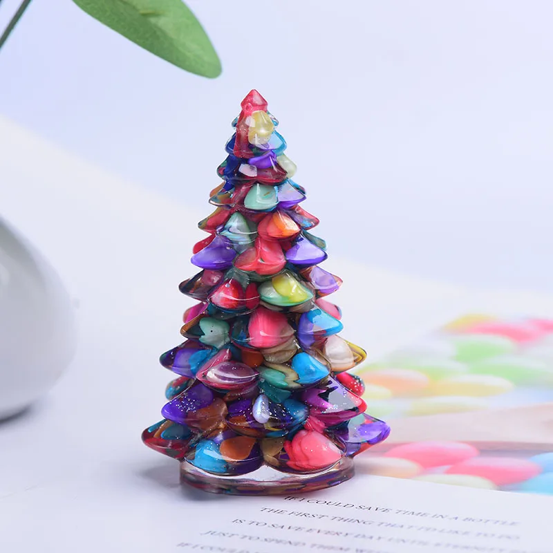 

1pc Fashion Beatiful Lucky Christmas Tree Silicone Decor Craft Jewelry Making Mold Natural Choi Bei Gravel Specimen Home DecorDI