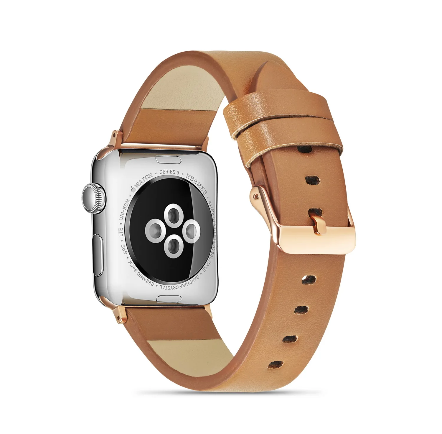 

Ремешок для часов Apple из натуральной кожи, однотонный браслет для iWatch SE Series 6 5 4 3 2, 38 40 мм 42 44 мм