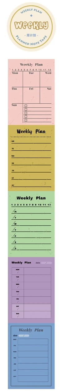 weekly plan 5 можно крепить любые приспособления: PDA Ретро метка ручка план DIY декоративные наклейки на Материал лента washi Скрапбукинг наклейки Скрапбукинг washi стикер - Цвет: weekly plan