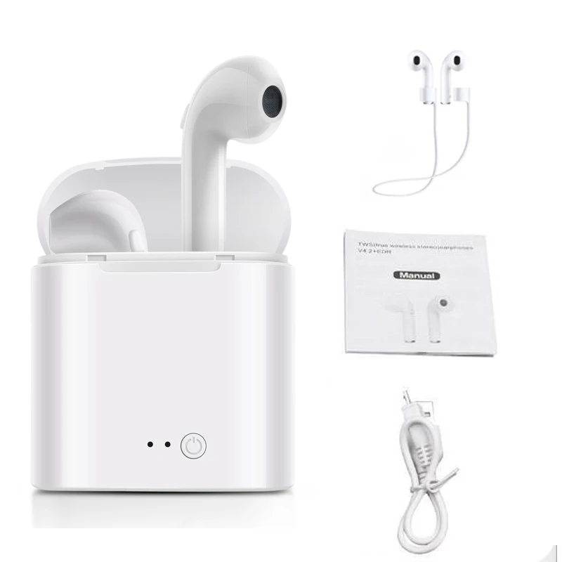 White no box Новинка I7s TWS 5,0, беспроводные Bluetooth наушники, стерео наушники-вкладыши, гарнитура с зарядным устройством для xiaomi, для всех планшетов, смартфон, наушники - Цвет: White no box