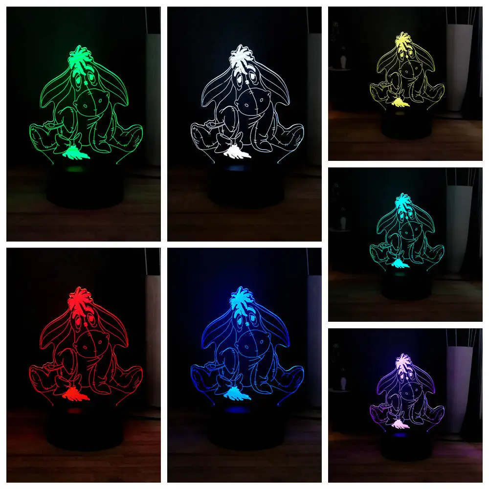Дропшиппинг милый ИА RGB многоцветный 3D оптическая лампа Пух медведь светодиодный