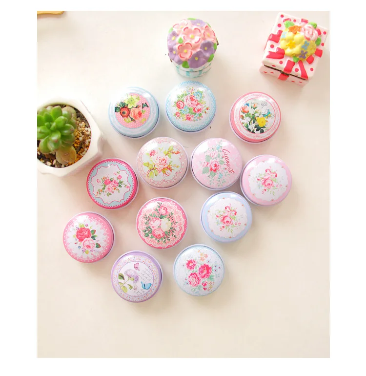 Маленькие жестяные коробочки коробка с мазью в разных стилях портативные