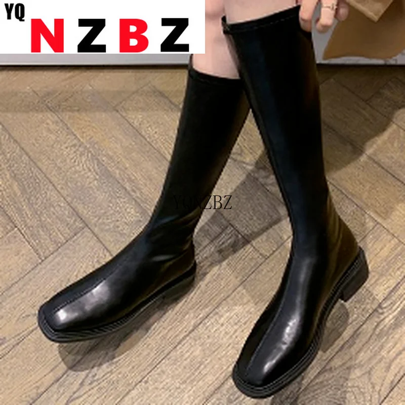 

Sexy Thiak Heel Square Head Square Heel Wome's Casual Boots 2022 Autumn New Fashion Platform Low Heel Women's Chelsea Boots