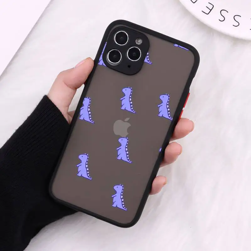 

Cute Dinosaur Baby Fashion Phone Case Matte For iPhone 12 Mini 11 Pro XR XS Max 7 8 Plus X Hard PC Back Cover