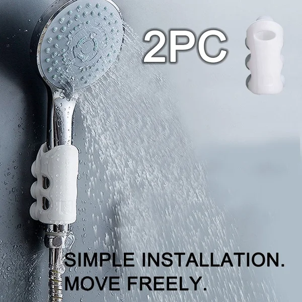 

2Pcs Silicone Shower Suction Cup Toilet Bathroom Free Punching Silicone Shower Nozzle Shower Suction Cup Bracket
