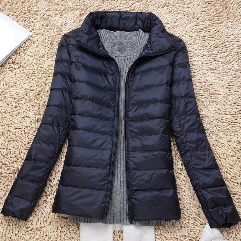 

Tide New Autumn And Winter Women Fashion Thin Section White Duck Down Jacket Women Casual Large Size Ultra Light Down Coats
