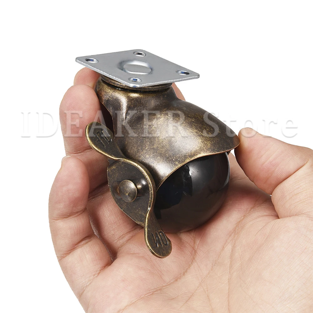 

4PCS 50mm Diameter Swivel Hooded Ball Casters Furniture Wheels 360 Degree Swivel Wheels with Brake Hardware Accessories