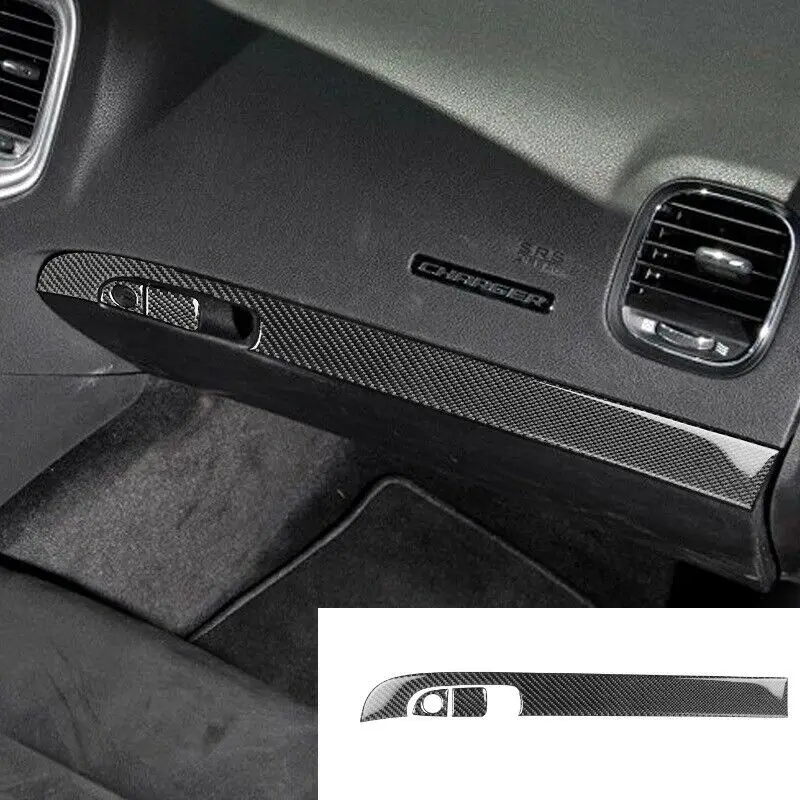 

Carbon Fiber Copilot Storage Box Handle Dashboard Cover Trim For Charger 2015-2020