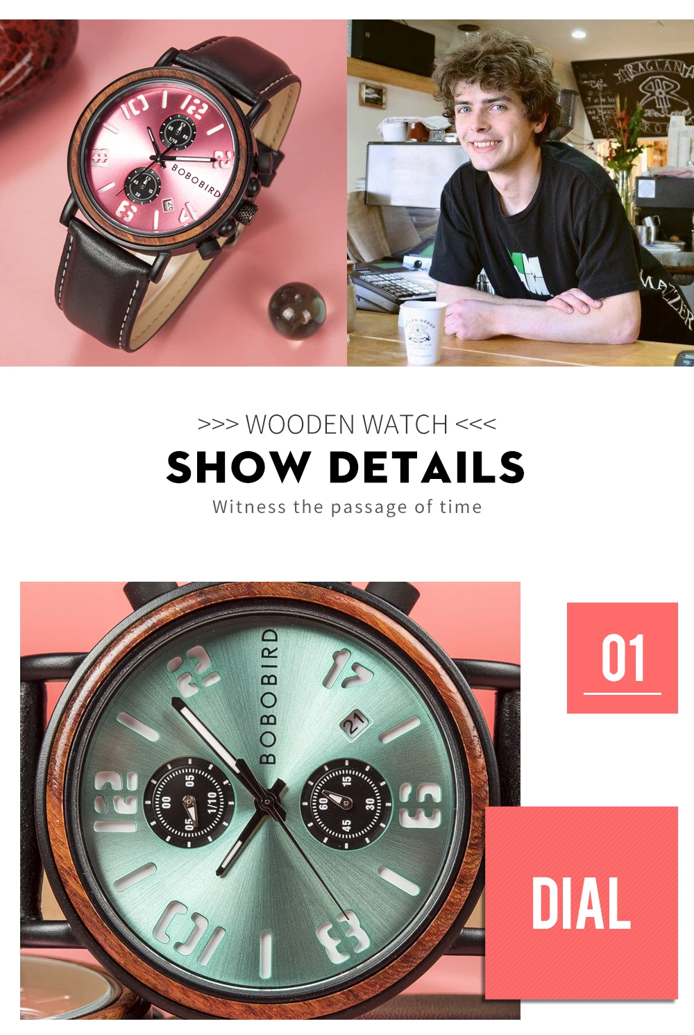 Montre homme бренд BOBO BIRD Дата хронограф из натуральной кожи ремешок мужские часы дропшиппинг подарочная коробка