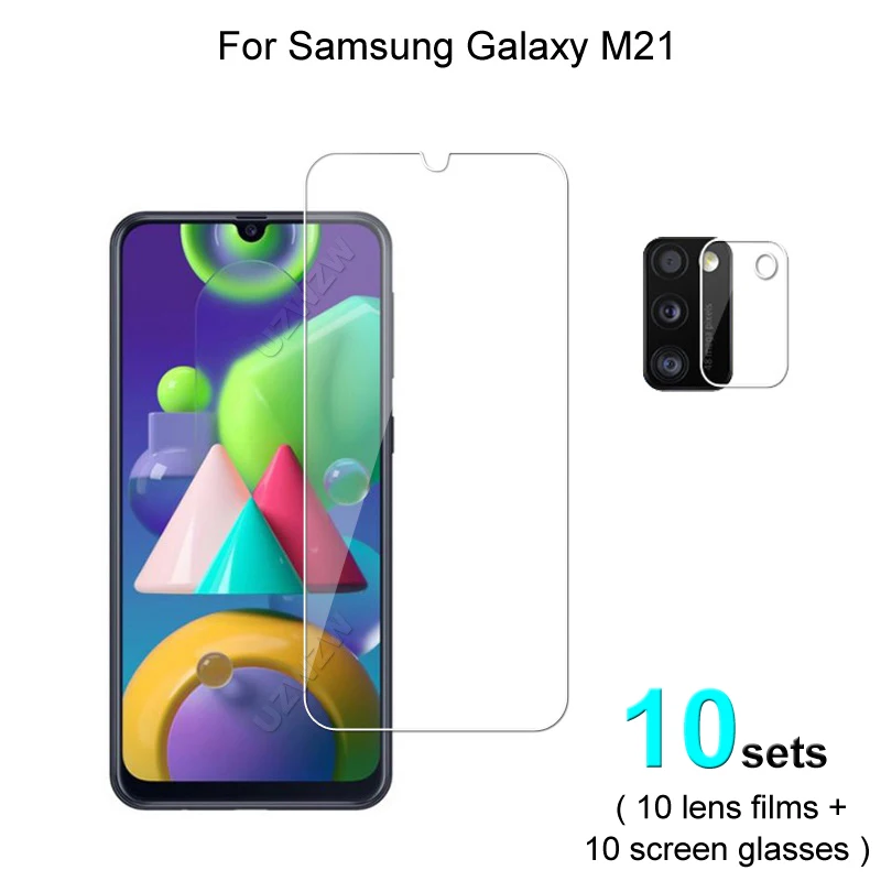 

10 комплектов стекла для Samsung Galaxy M21 пленка для объектива камеры и протектор экрана защитное HD закаленное стекло взрывозащищенное