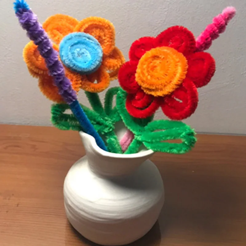 100 штук очистители труб блестящие стебли синели для поделок своими руками украшения необычные детские