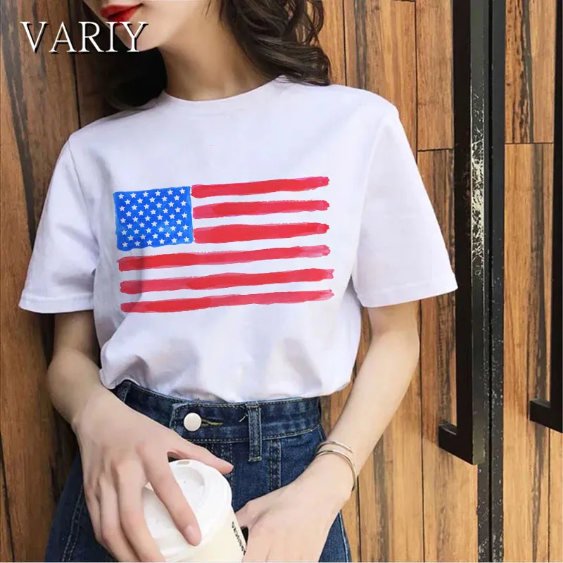 

Tshirts Harajuku National flag Graphic Print 2021 Women Tshirt Tops Summer Short sleeve Fashion tshirt goth tshirt dropshipping