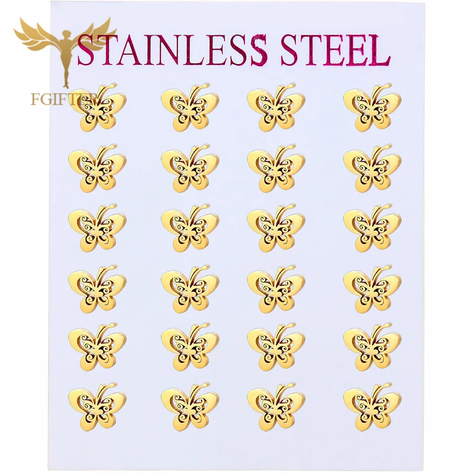 Модные серьги в форме насекомых полые бабочки золотого цвета ювелирные изделия