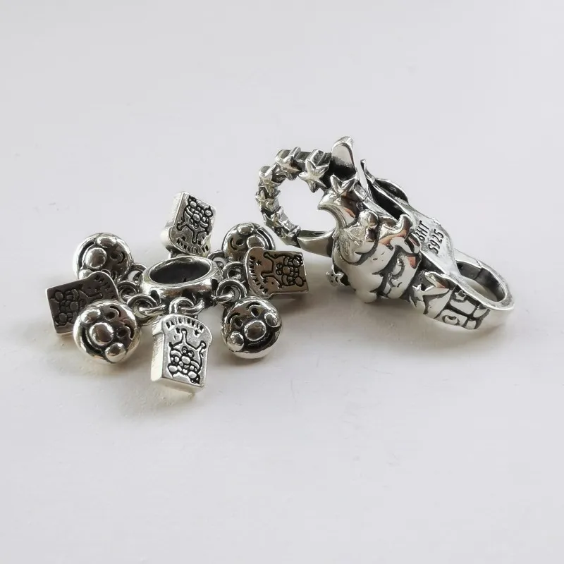 925 Серебряные бусины с застежкой Dimoo, основная цепь, карабинные подвески для создания украшений на браслете Jewelry Fit European Troll 3.0mm.