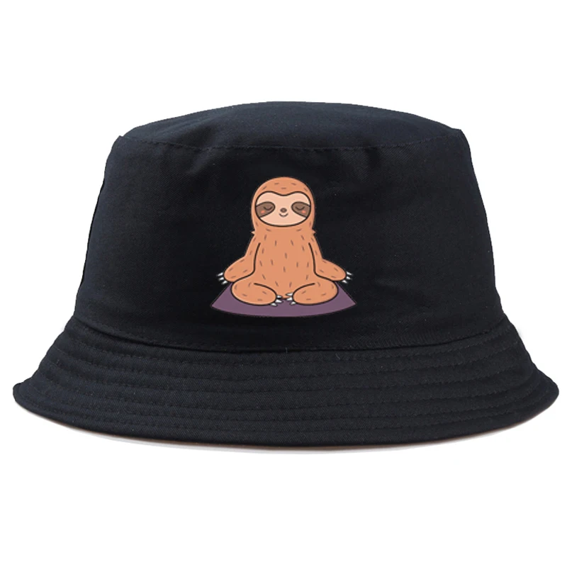 

Outdoor Lazy Cute Sloth Ice Cream Baseball Cap Fisherman Hat Duck Hat Print Sun Hat Bucket Hats Summer Panama Men Women Caps