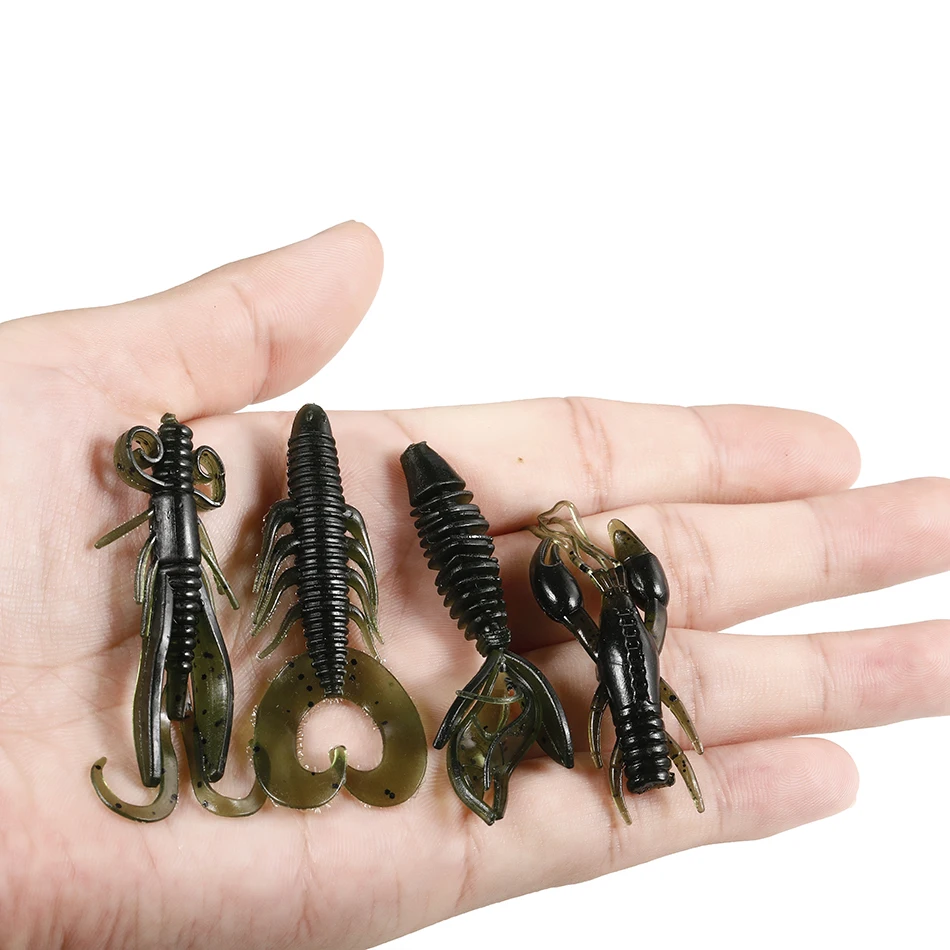 Soft Lure Shrimp Silicone Artificial Baits Worms Lobster Fish Lures Jig Wobbler Sets for Swimbait Bass Carp Sea Fishing Tackle | Спорт и