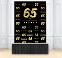 adult 65th 55th birthday party photography backdrop fabulous golden letters black background photo studio poster portrait banner
