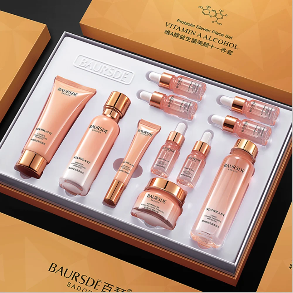 

Vitamin A Probiotics Beauty Products 11Pcs Skin Care Sets Facial Firming Moisturizing Nourishing Shrink Pores Repair Acne Marks