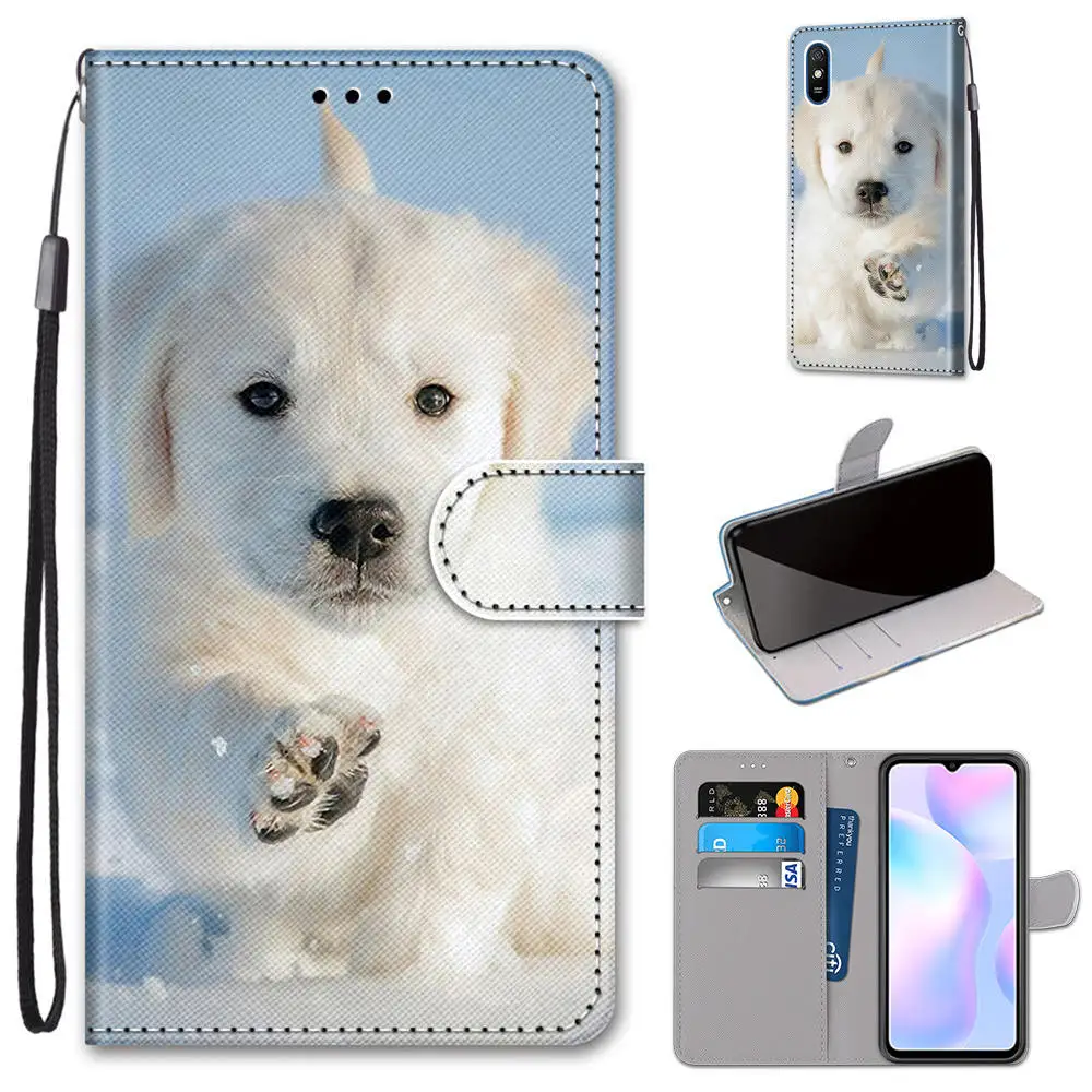 For Xiaomi Redmi 9A Flip Case Cute Color Leather Wallet Magnetic Cover For Redmi 9I Redmi9a Book Phone Case For Xiomi Redmi 9a