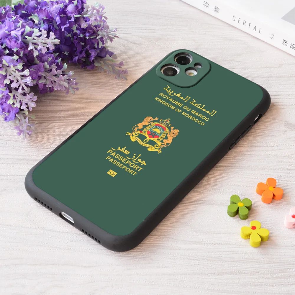 

For iPhone Moroccan Passport Made In Morocco Print Soft Matt Apple Case