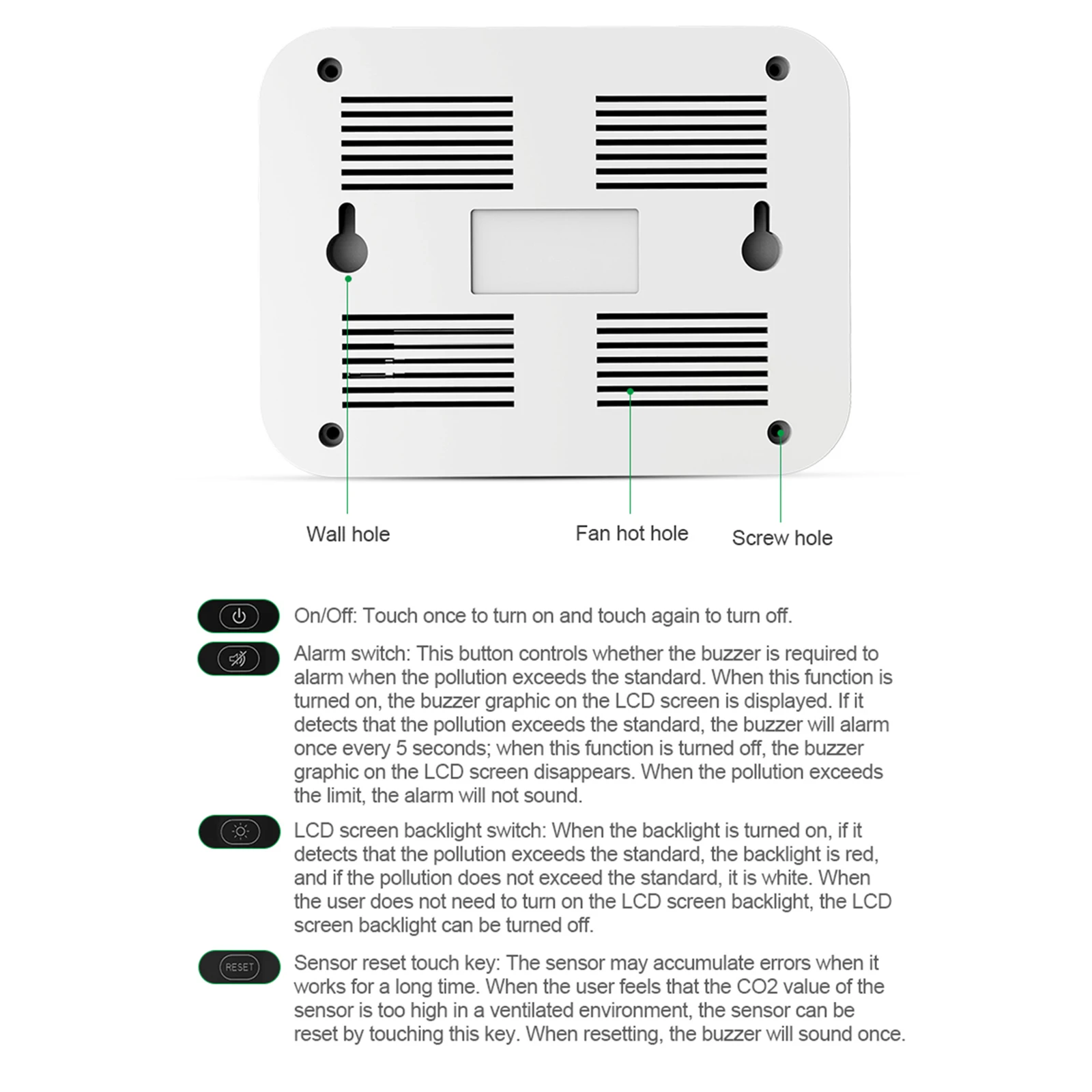 Цифровой CO2 детектор воздуха контроль качества тестер формальдегида воздушного