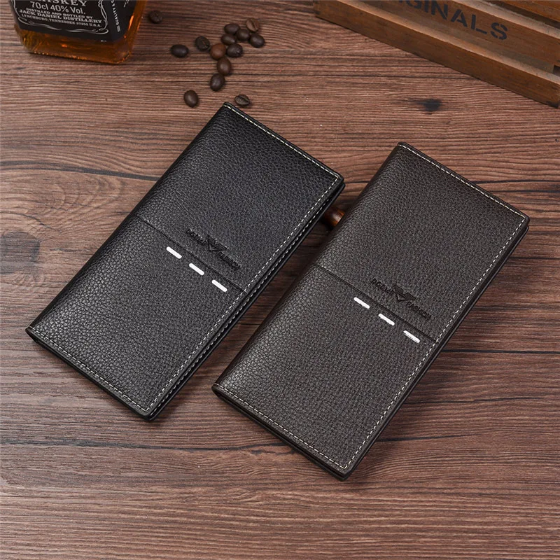 Мужской кошелек длинный в полоску cartera hombre короткий на молнии монета сумка для