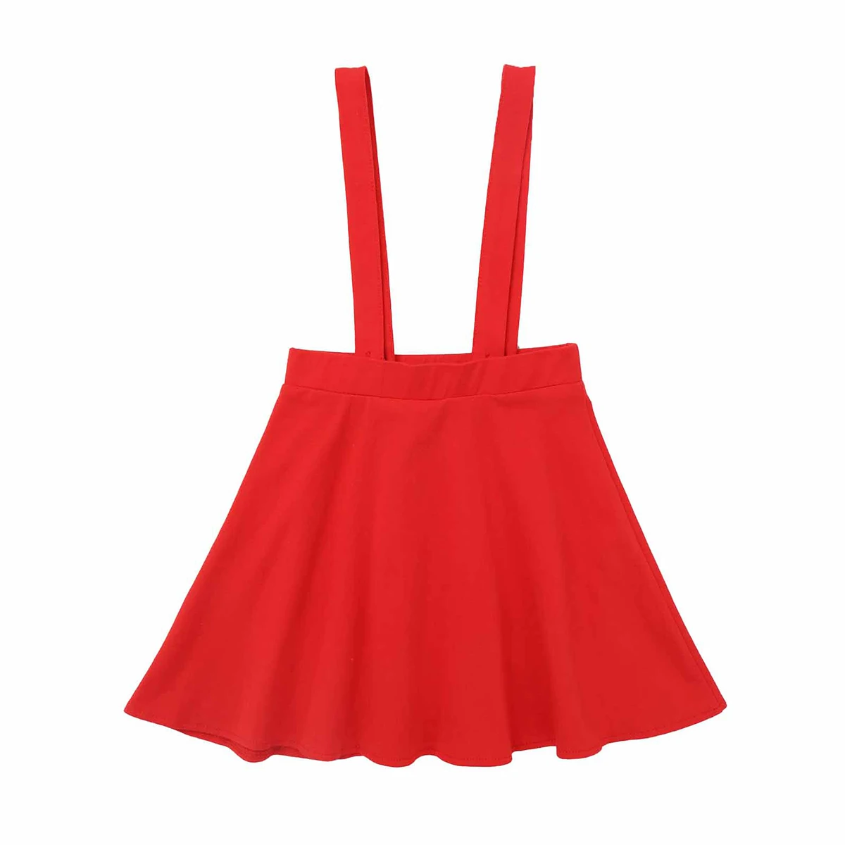 

Children Girls Suspender Skirt Solid Color Adjustable Strap Skirts Casual Party Outfit Knee Length A-line Skirt Kids Clothing