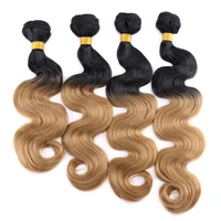 t1b27 synthetic body wave hair bundles high temperature synthetic hair extensions for black women 16 20 inches 100gpiece