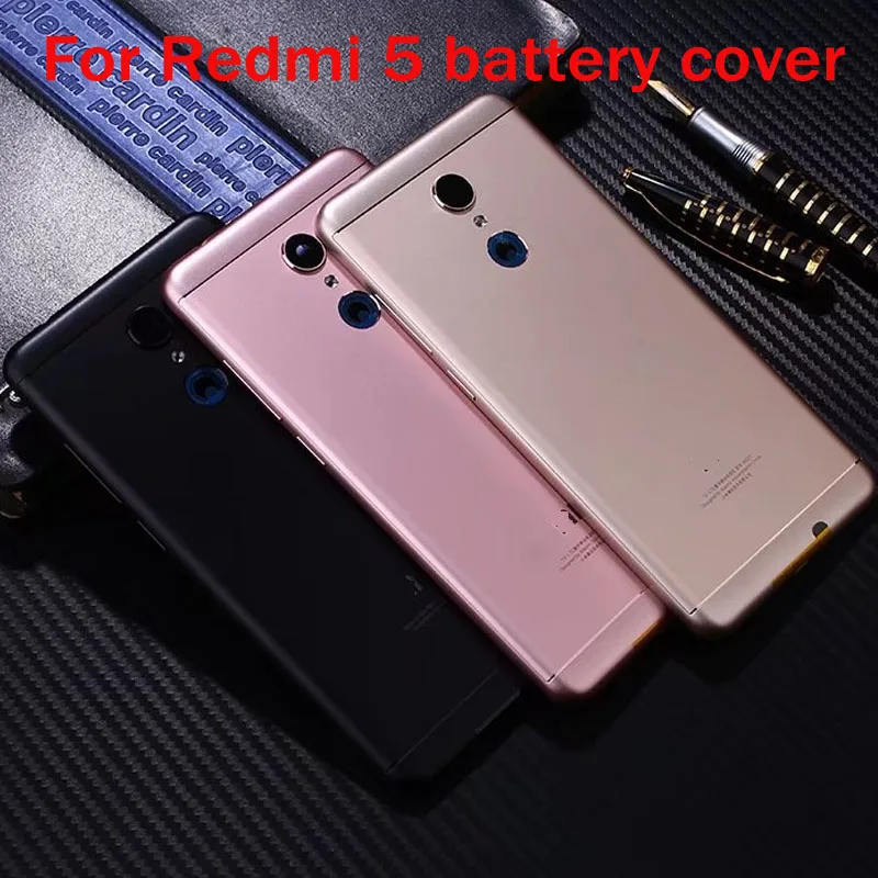

Задняя крышка батарейного отсека для xiaomi redmi 5, корпус + кнопки питания и громкости для redmi5, сменная Крышка батарейного отсека с логотипом