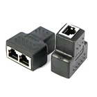 Новый сетевой сплиттер RJ45 Ethernet LAN 1-2 канала, двойной адаптер, соединительный соединитель, расширитель, адаптер, вилка