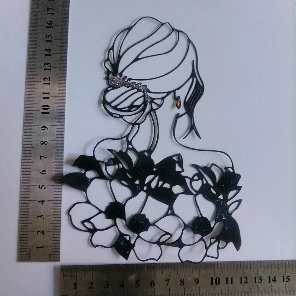 

Woman flowers Metal Cutting Dies Stencil Scrapbooking Embossing Paper Card Craft