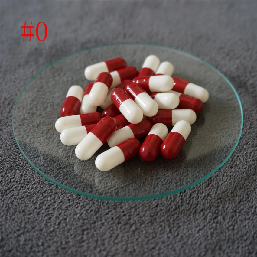 

0# 1000~10000pcs 0 size Dark Red-White hollow gelatin capsules ,High quality hard gelatin capsules,joined or separated capsules