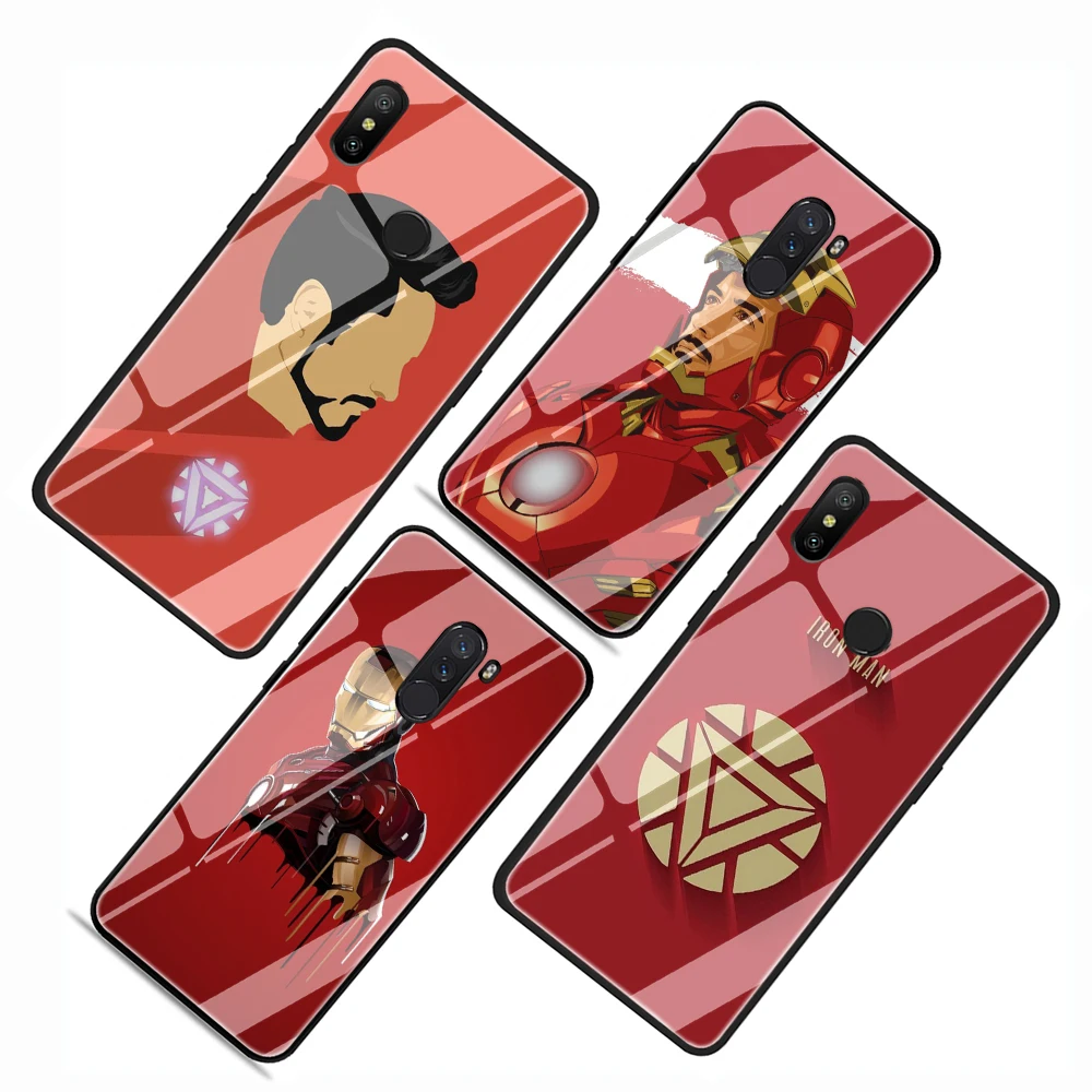 Чехол для телефона из закаленного стекла с супергероем Marvel Железный человек Xiaomi