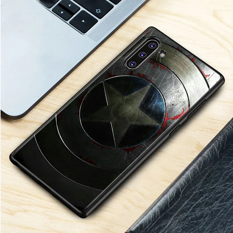 Style 02 Черный силиконовый чехол Мстители Железный человек Капитан Америка для samsung Galaxy Note 10Plus 10 Pro 9 8 S10 S9 S8 Plus S7 S6 Чехол Для Телефона - Цвет: Style 02