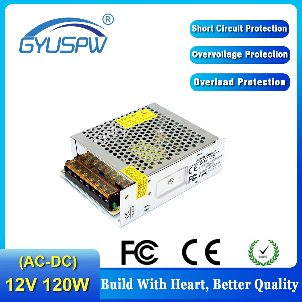 Dc12V 120 Вт небольшой объем одиночный выход импульсный источник питания 12 В 10 А