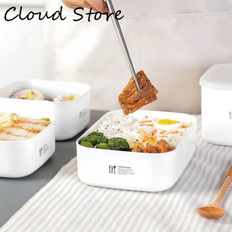 

S-XL Plastic Refrigerator, Fruit Chips, Microwave Oven Lunch Box, Rectangular Food Storage Box, Sealed Watertight Box With Cover