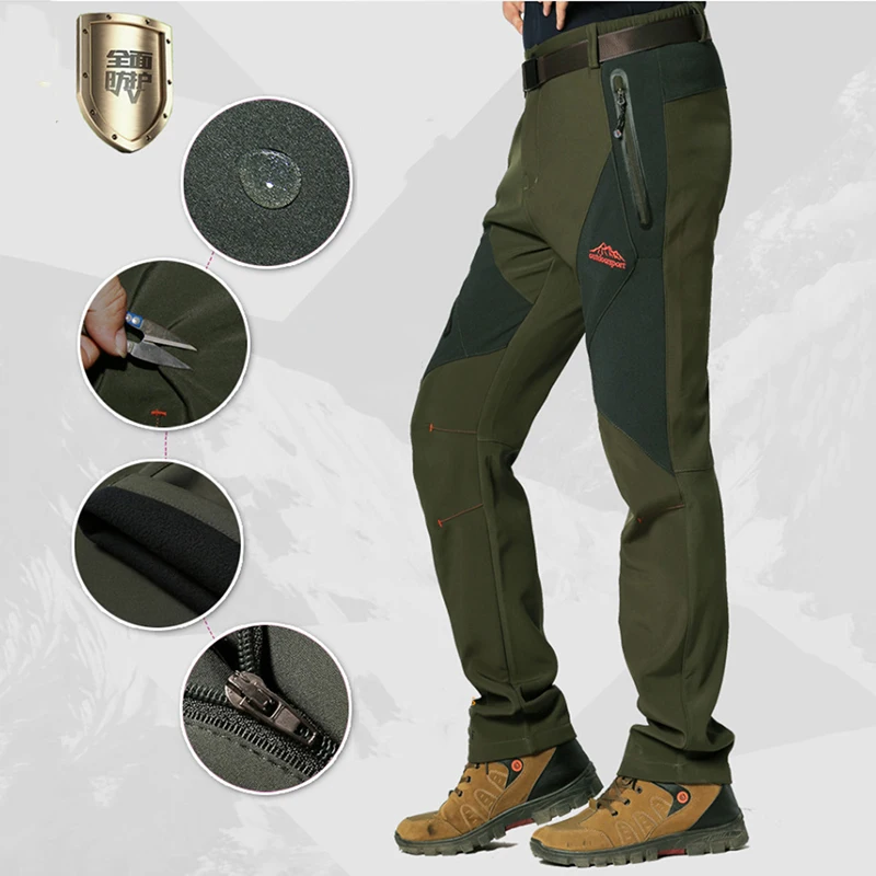 Мужской костюм для рыбалки зимние брюки из мягкой кожи акулы куртка альпинизма