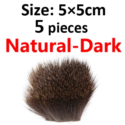 5PCS Natural Dark ICERIO 5 шт. натуральные волосы оленя для завязывания мух Сухих Мух Хоппер Caddis крылья и тела спиннинг басов жуков делая материал - Цвет: 5PCS Natural Dark
