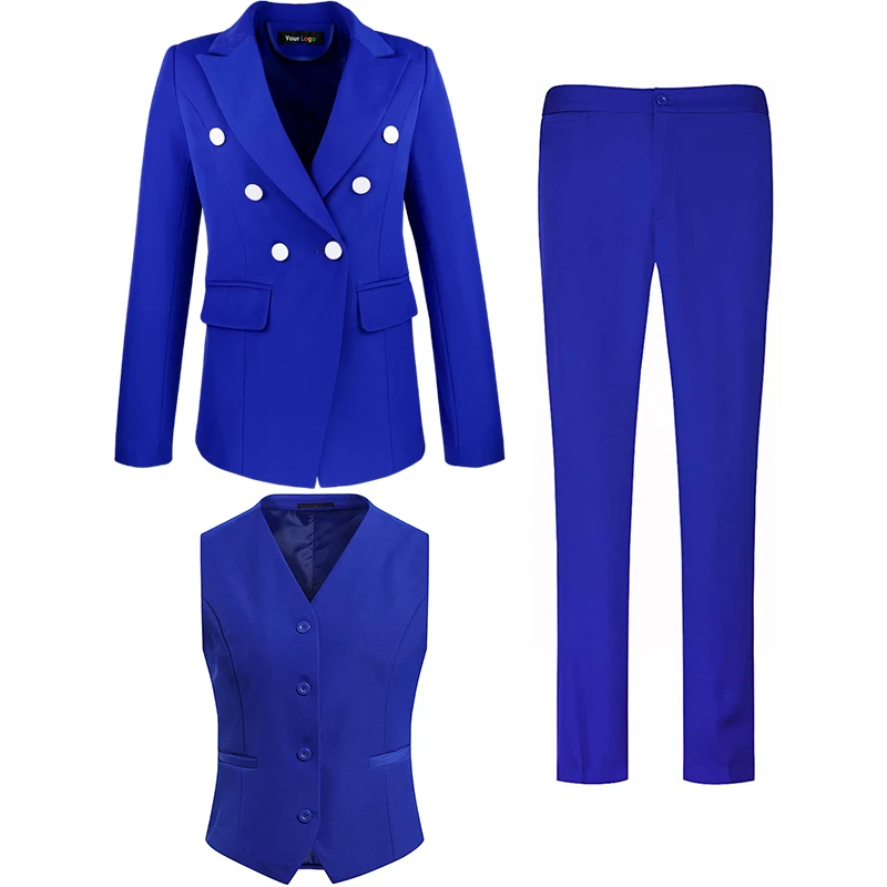

Lenshin Plus Size Three-piece Suit Set Smooth Fabric High-quality Office Lady Women Pant Suit Formal Blazer Vest Trouser