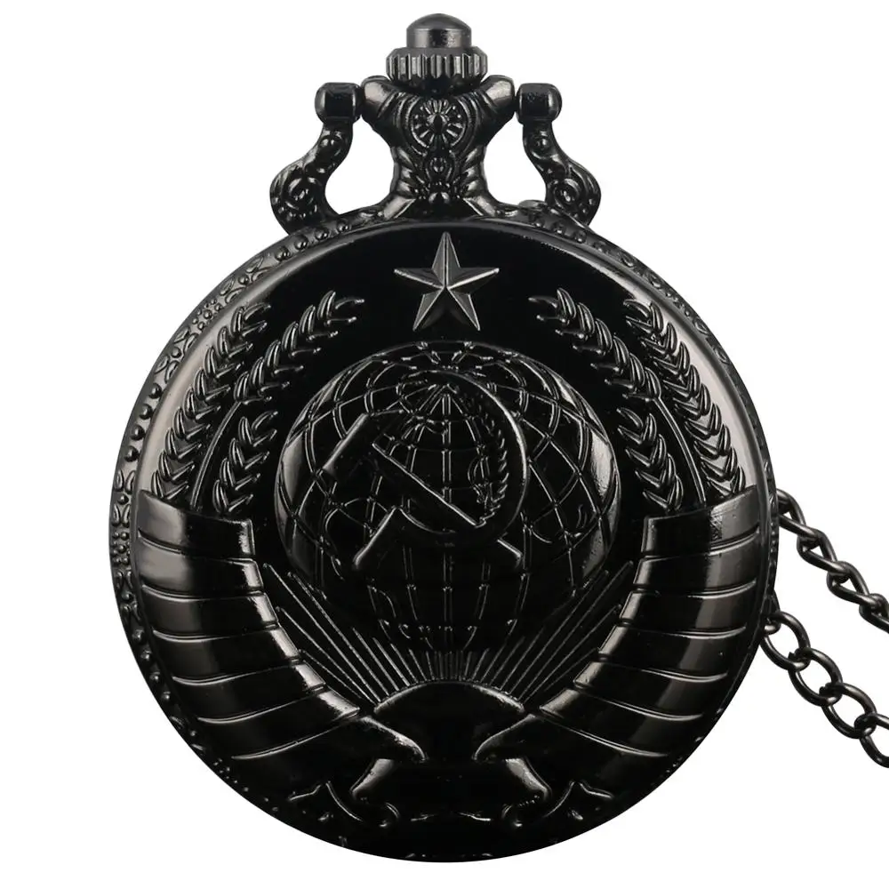 Лидер продаж с рисунками чёрных звёзд коммунизма Для мужчин кварцевые карманные