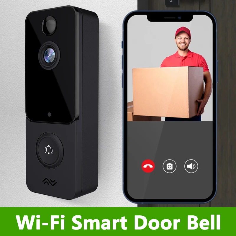 

T9 IP67 Weatherproof Smart Video Doorbell Camera WIFI 1080P Visual Intercom Night Vision IP Door Bell PIR Wireless Cameras New